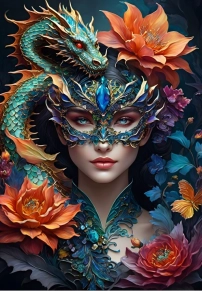 Bluebird Lady with Dragon